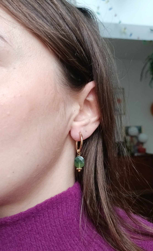 Boucles d'oreilles en acier inoxydable  - Sidonie Jade