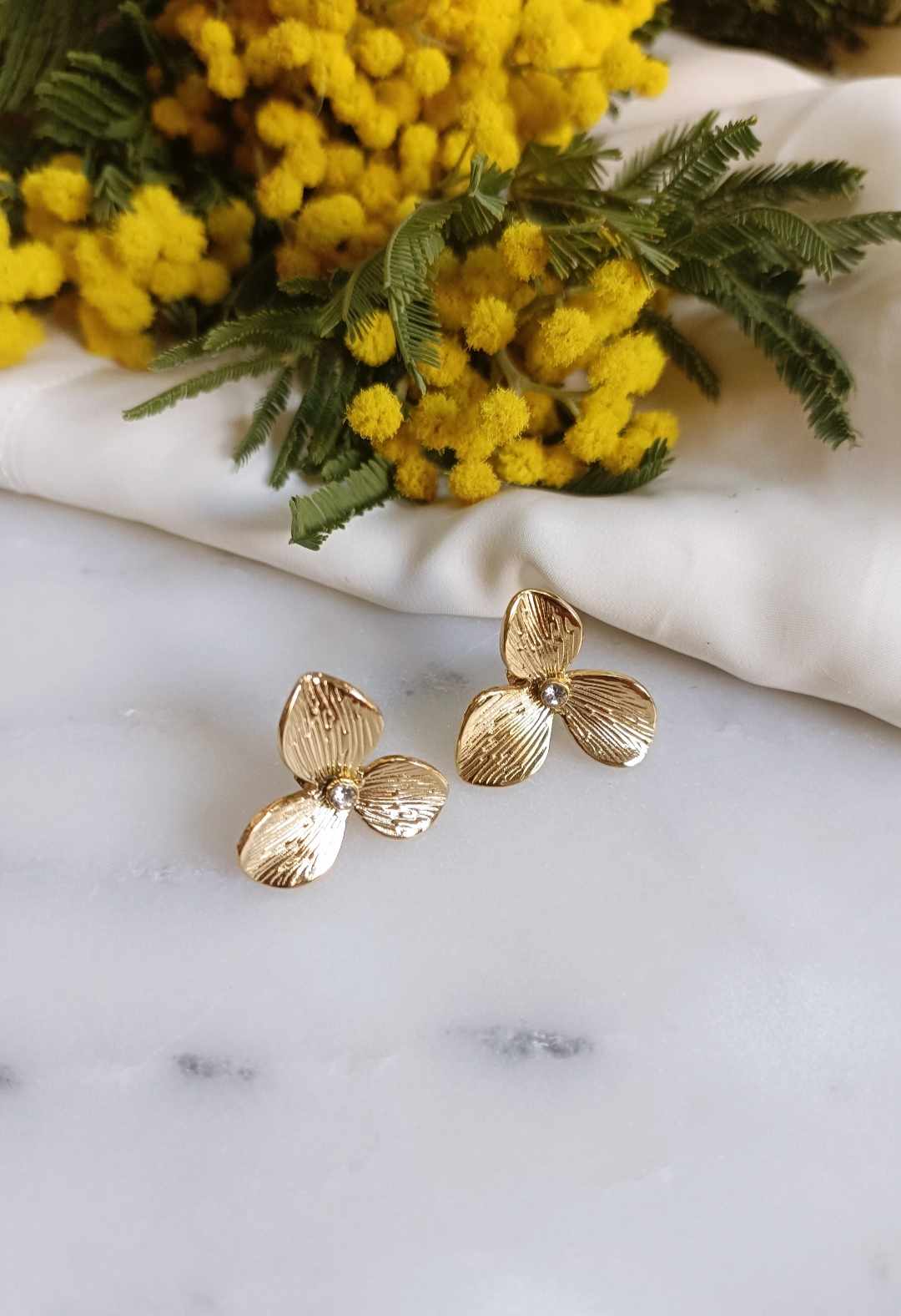 Boucles d'oreilles en acier inoxydable - Mimose