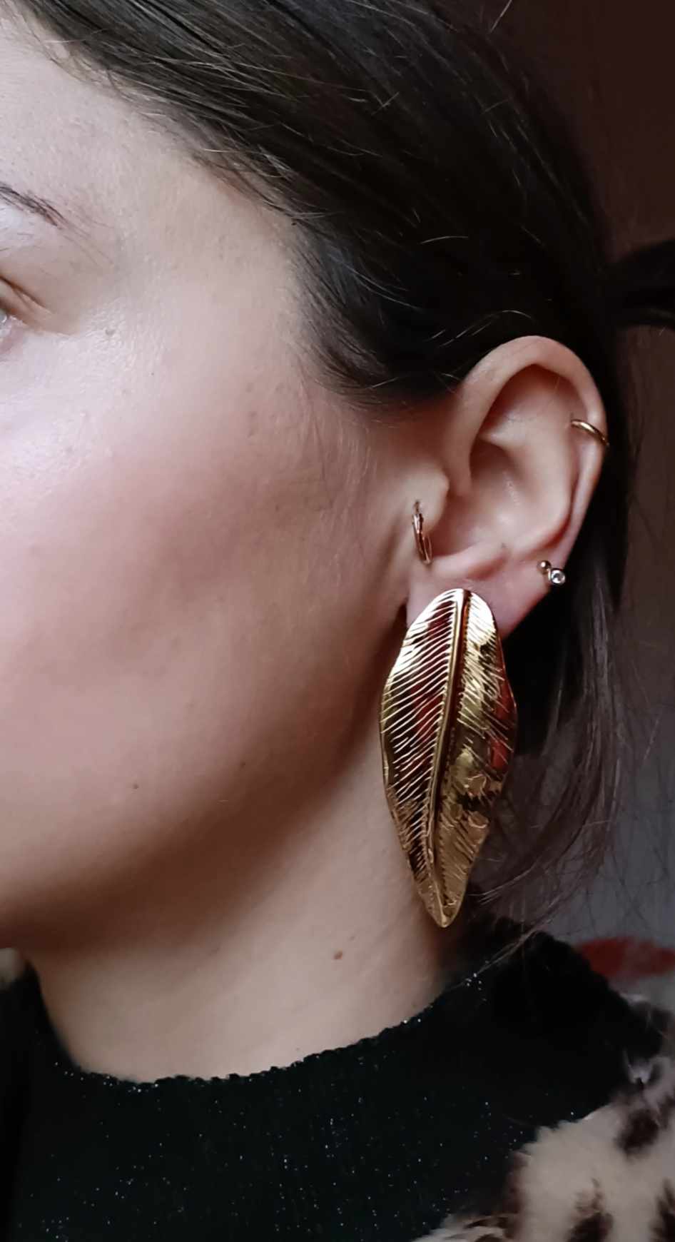 Boucles d'oreilles en acier inoxydable - Plume