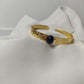Bracelet jonc en laiton doré à l'or fin - Amy lapis lazuli
